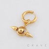 GOTHIC SPIKE BALL CHARM DANGLE 316L SURGICAL STEEL EARRING